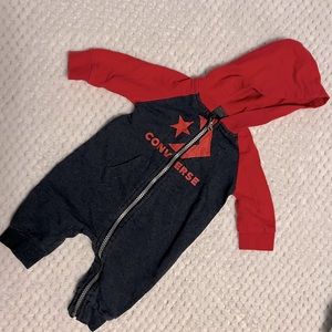 Converse 3 months zipper hoodie romper